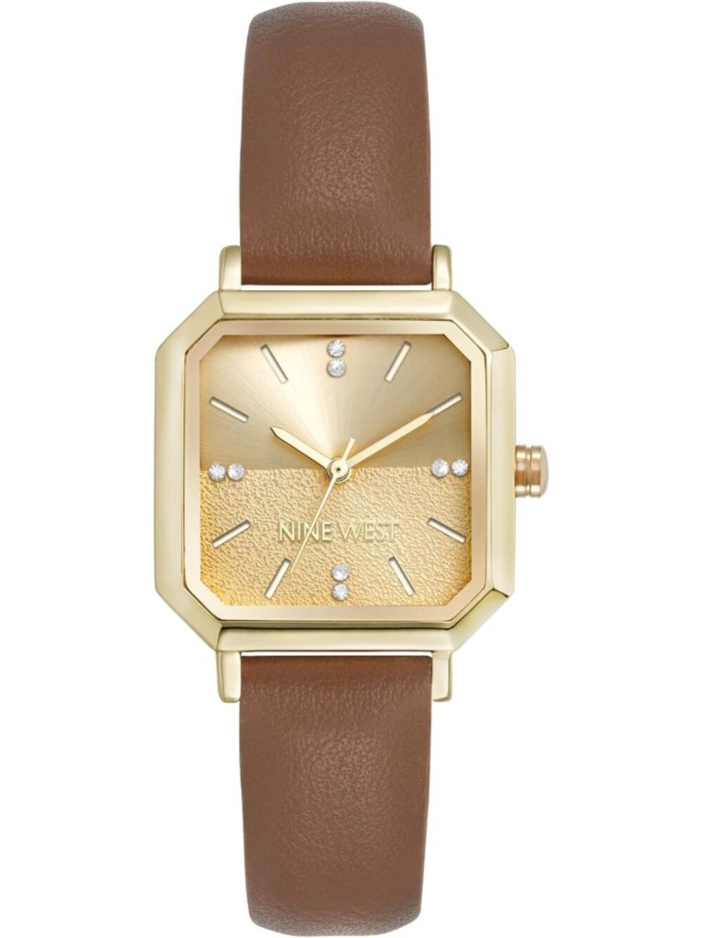 Genuine Crystal Accented Women's Strap Watch - Elegant Timepiece for Any